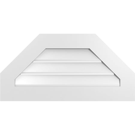 Ekena Millwork Octagonal Top Surface Mount PVC Gable Vent: Functional, w/ 3-1/2"W x 1"P Standard Frame, 32"W x 16"H GVPOT32X1601SF